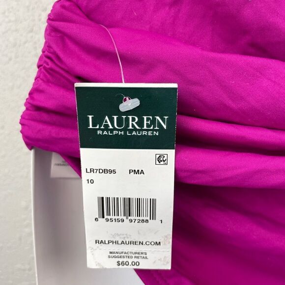 NWT Lauren Ralph Lauren Magenta Two-Piece Swimsuit Sizes 6 or 10 - Picture 5 of 7